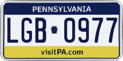 PA license plate LGB0977