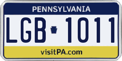 PA license plate LGB1011