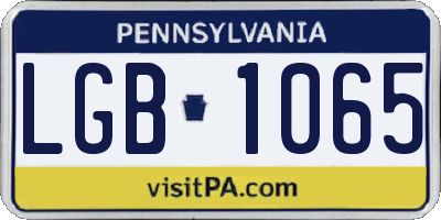 PA license plate LGB1065