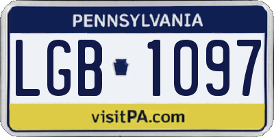 PA license plate LGB1097