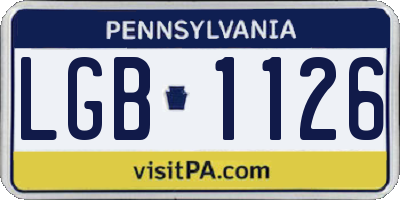 PA license plate LGB1126