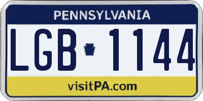 PA license plate LGB1144