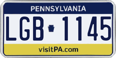 PA license plate LGB1145