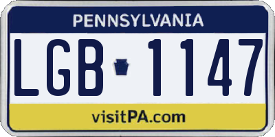 PA license plate LGB1147