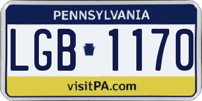 PA license plate LGB1170