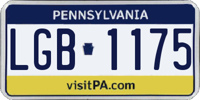 PA license plate LGB1175