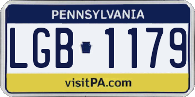 PA license plate LGB1179