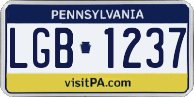 PA license plate LGB1237
