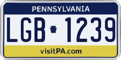 PA license plate LGB1239