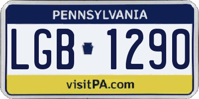 PA license plate LGB1290