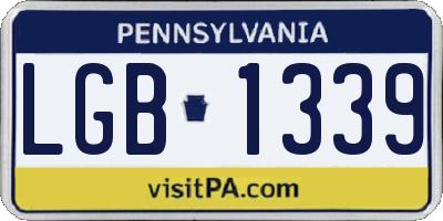 PA license plate LGB1339