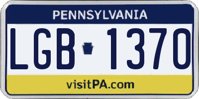 PA license plate LGB1370