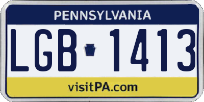 PA license plate LGB1413