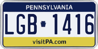 PA license plate LGB1416