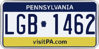 PA license plate LGB1462