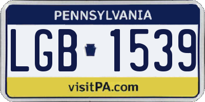 PA license plate LGB1539