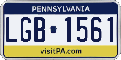 PA license plate LGB1561