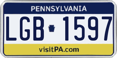 PA license plate LGB1597