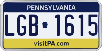 PA license plate LGB1615