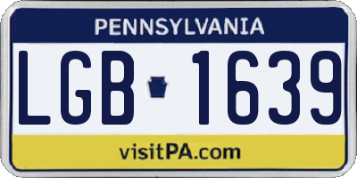 PA license plate LGB1639