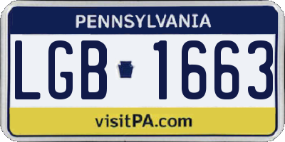 PA license plate LGB1663