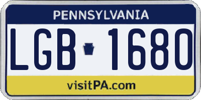 PA license plate LGB1680