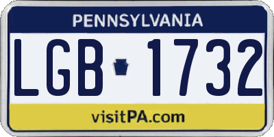 PA license plate LGB1732