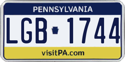 PA license plate LGB1744