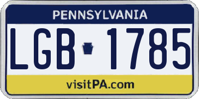 PA license plate LGB1785