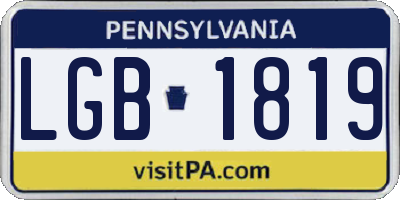 PA license plate LGB1819