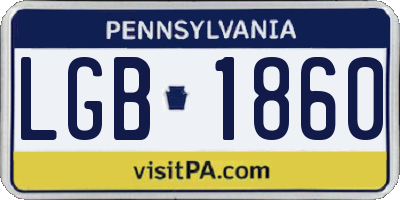 PA license plate LGB1860