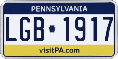 PA license plate LGB1917