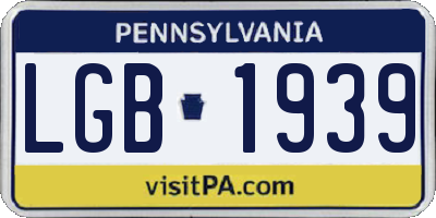 PA license plate LGB1939