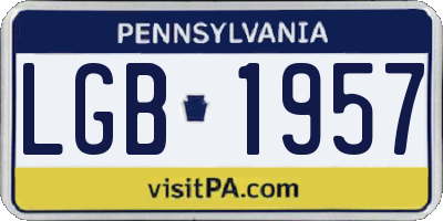 PA license plate LGB1957