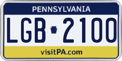 PA license plate LGB2100