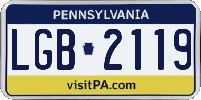 PA license plate LGB2119