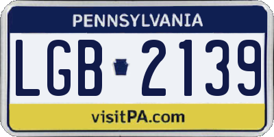 PA license plate LGB2139