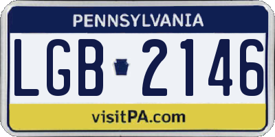 PA license plate LGB2146
