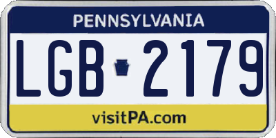 PA license plate LGB2179