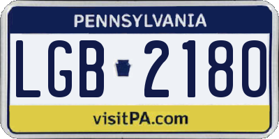 PA license plate LGB2180