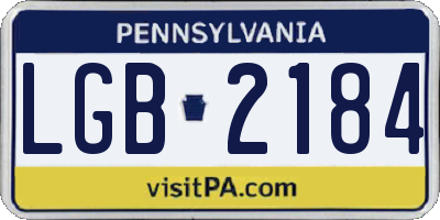 PA license plate LGB2184