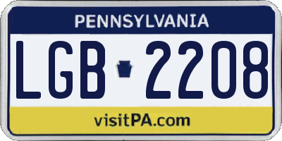 PA license plate LGB2208