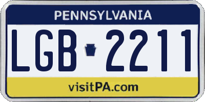 PA license plate LGB2211