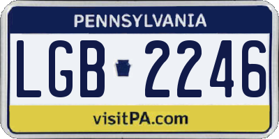 PA license plate LGB2246