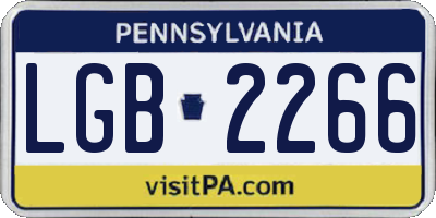 PA license plate LGB2266