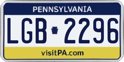 PA license plate LGB2296