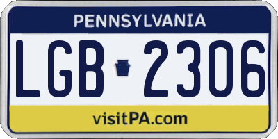 PA license plate LGB2306