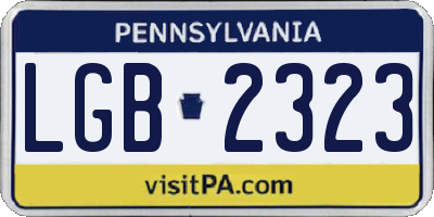 PA license plate LGB2323