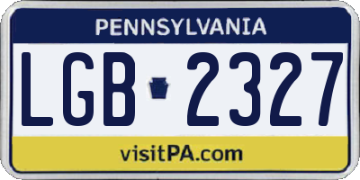 PA license plate LGB2327