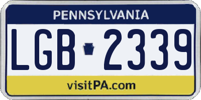 PA license plate LGB2339